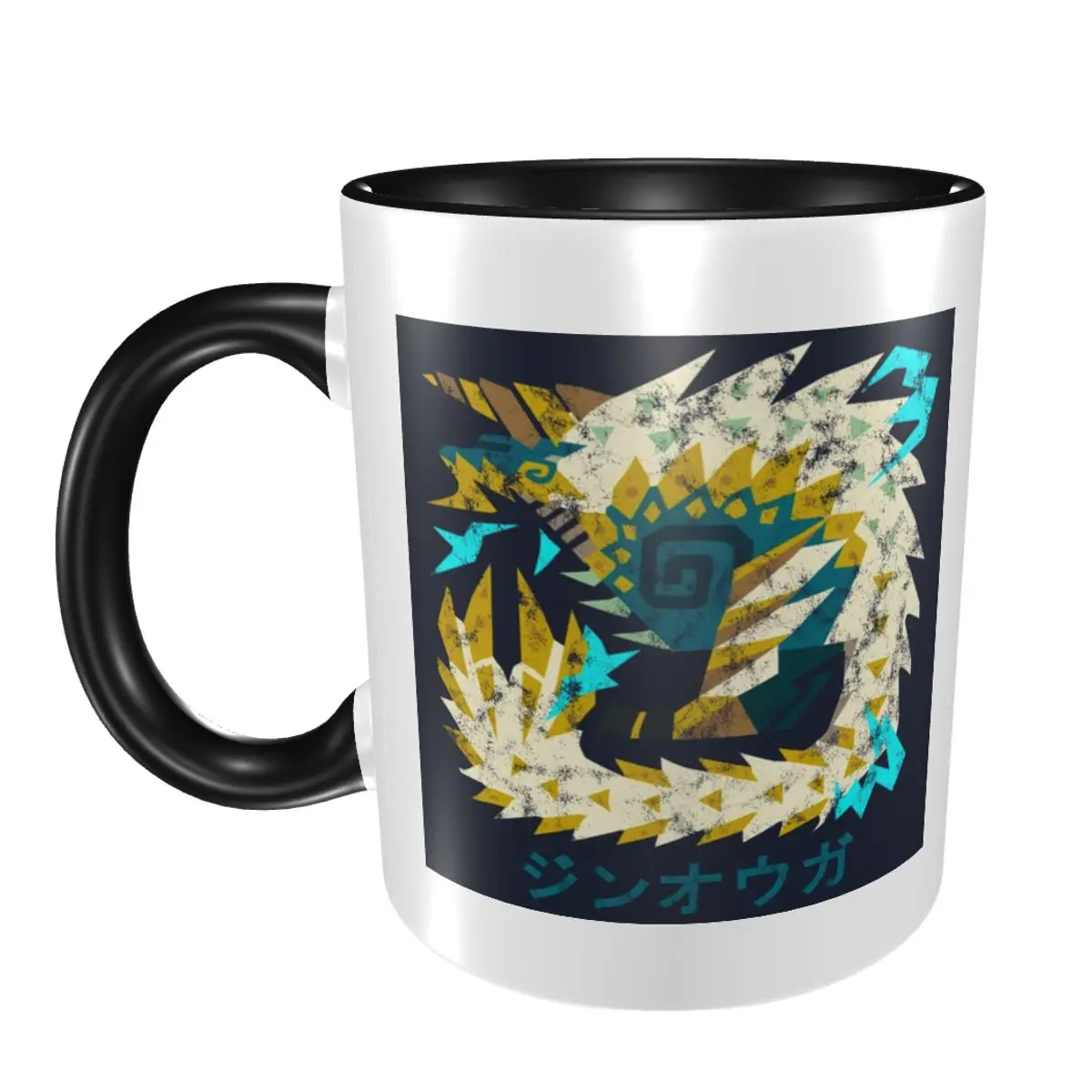 

Monster Hunter World Iceborne Zinogre Kanji Icon Mug Funny Ceramic Coffee Cups Tea Mugs Milk Cup Drinkware Gifts for Woman Man