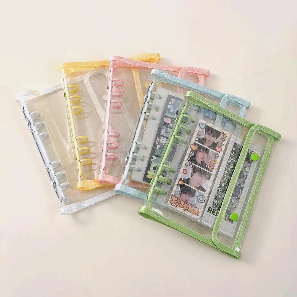 A5 الموثق بطاقة تخزين مشبك مزدوج 10 قطعة عبوة الأكمام 4 أكياس شبكة DIY بها بنفسك فضفاضة ورقة صور جمع كتاب Kpop حامل مُنظِم