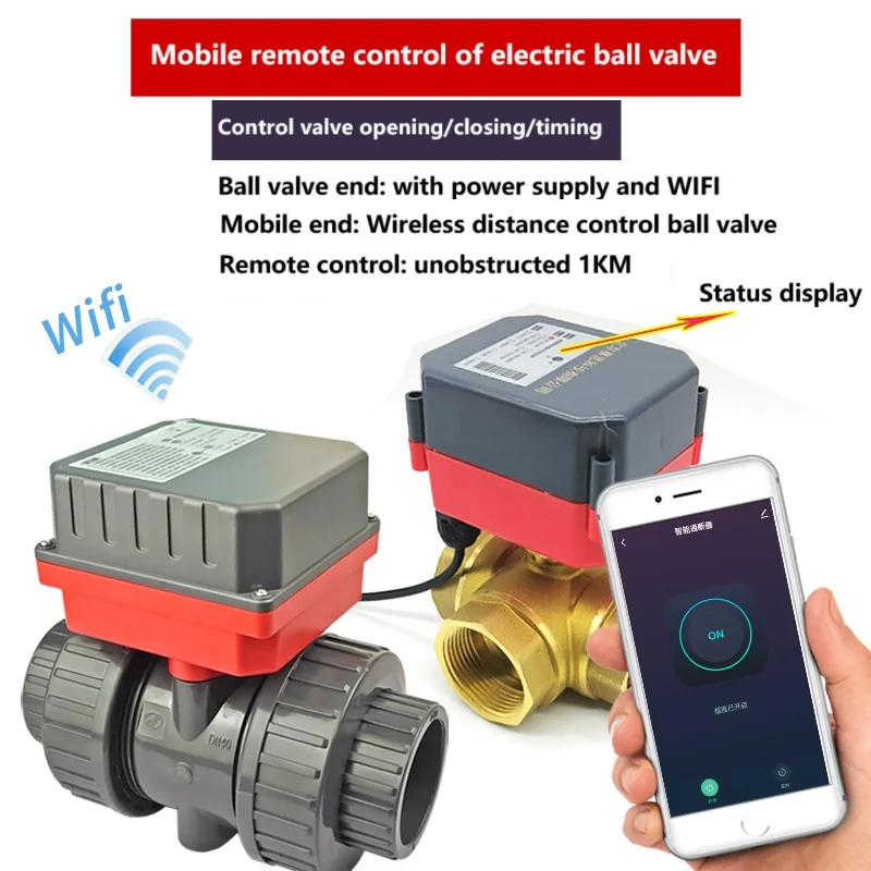 2-Way Electric UPVC Ball Valve | Motorized On-Off Actuator for Water Flow & Mobile Control