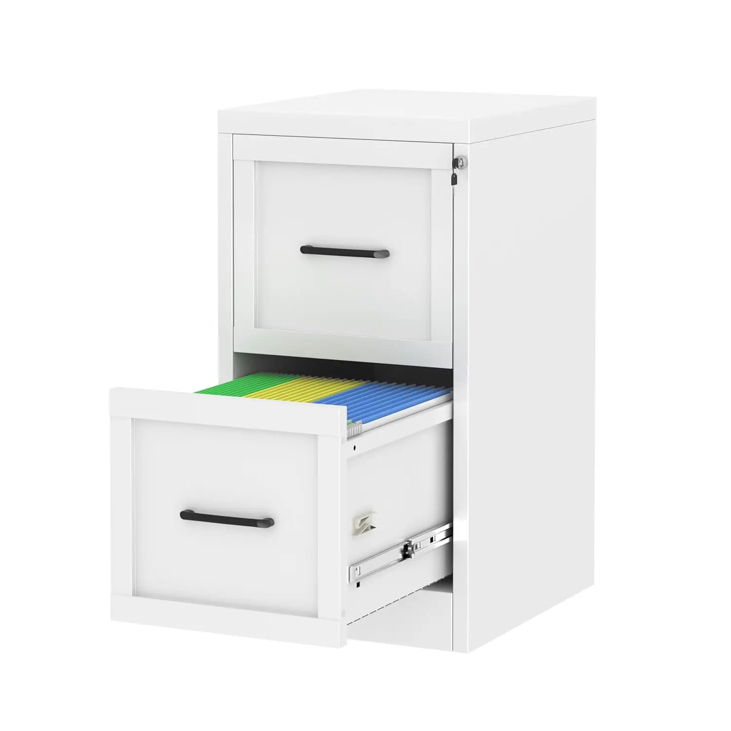 Small Metal 2-Drawer File Cabinet Under Desk Office Storage Organizer 15.4