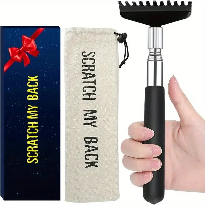

Portable Metal Back Scratcher - "Scratch My Back" Tool for Precise Itch Relief. Durable, Ergonomic Gift for Elderly & Adults.