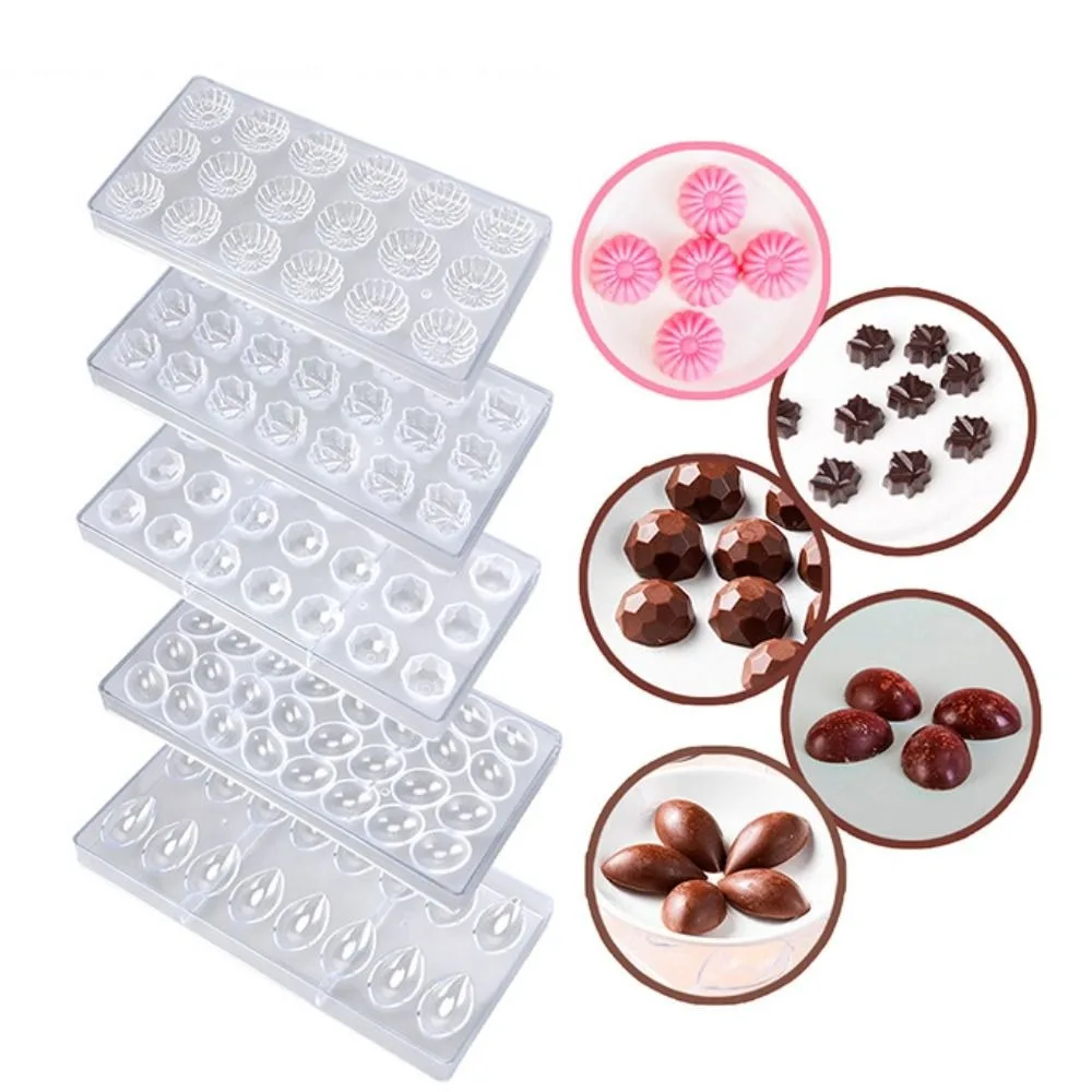3D Polycarbonate Chocolate Molds Sphere Diamond Chocolate Bombs Bonbons Candy Bar Professional Confectionery Baking Pastry Tools