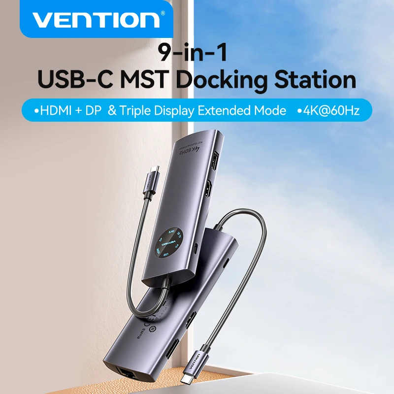 

Vention USB C HUB to HDMI DisplayPort USB 3.0 Adapter 9/10 in 1 USB Type C HUB Dock for MacBook Pro Air PD RJ45 SD Card Reader