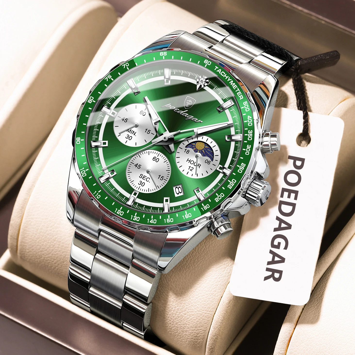Men's Luxury Waterproof Chronograph Quartz Watch, Elegant