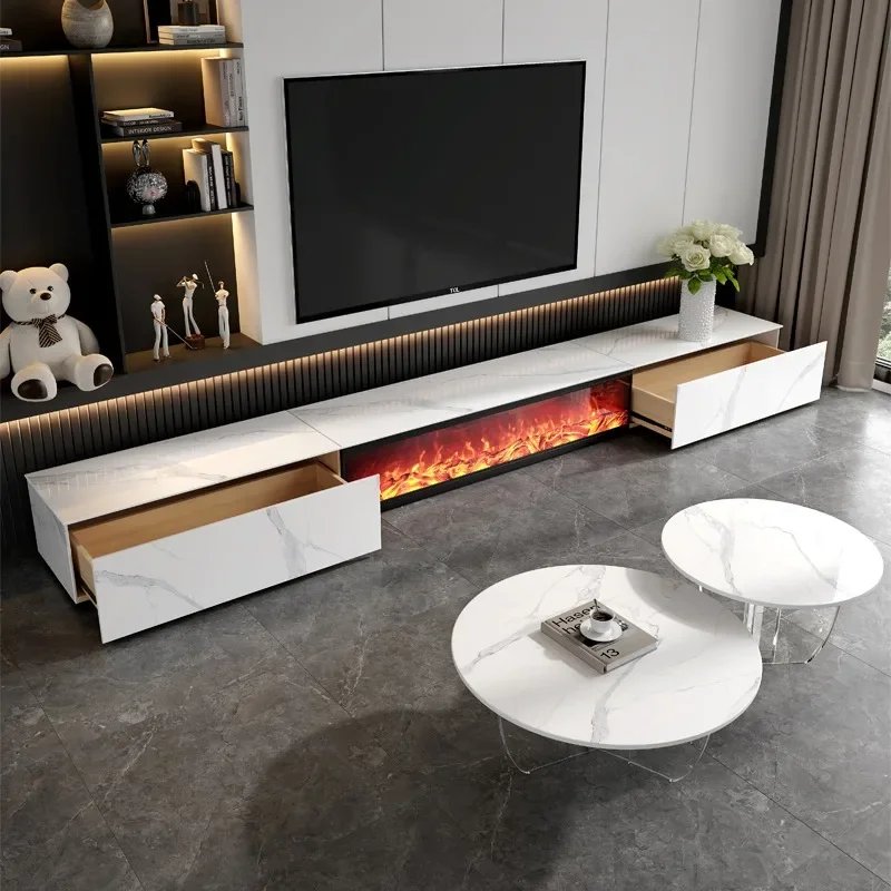 

Jewelry Mobility Tv Stand Design White Fireplace Fire Modern Tv Table Living Room Luxury Show Mesa Para Tv Trendy Furniture