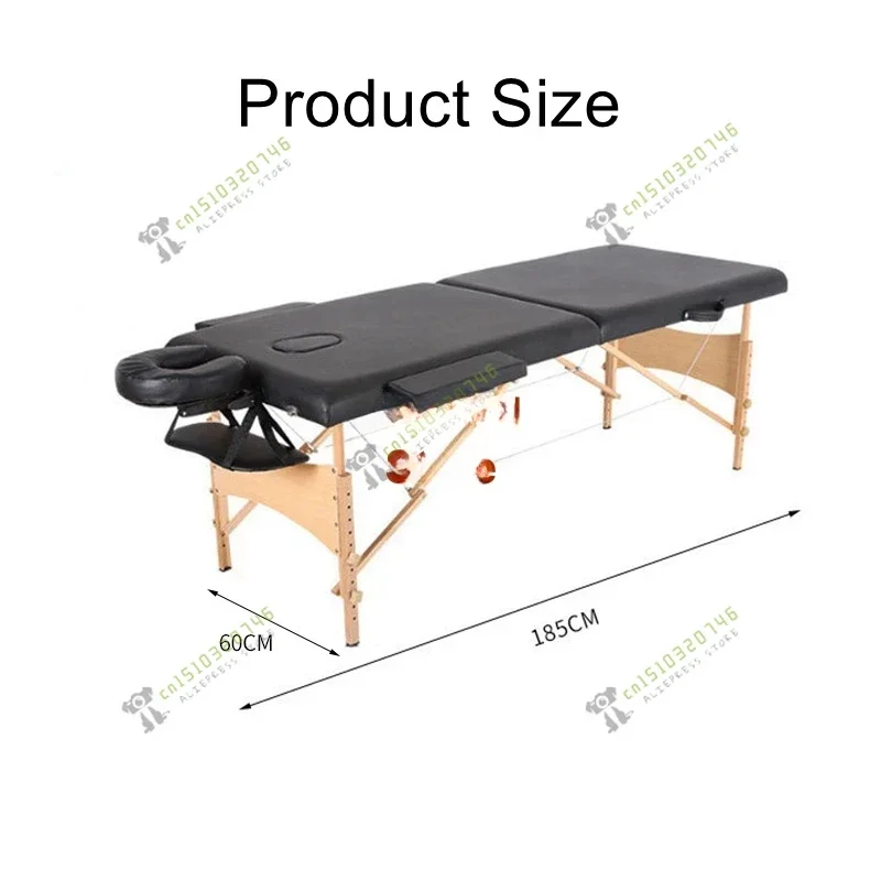 New foldable solid beech spa massage bed Massage beauty tattoo bed simple portable tattoo bed