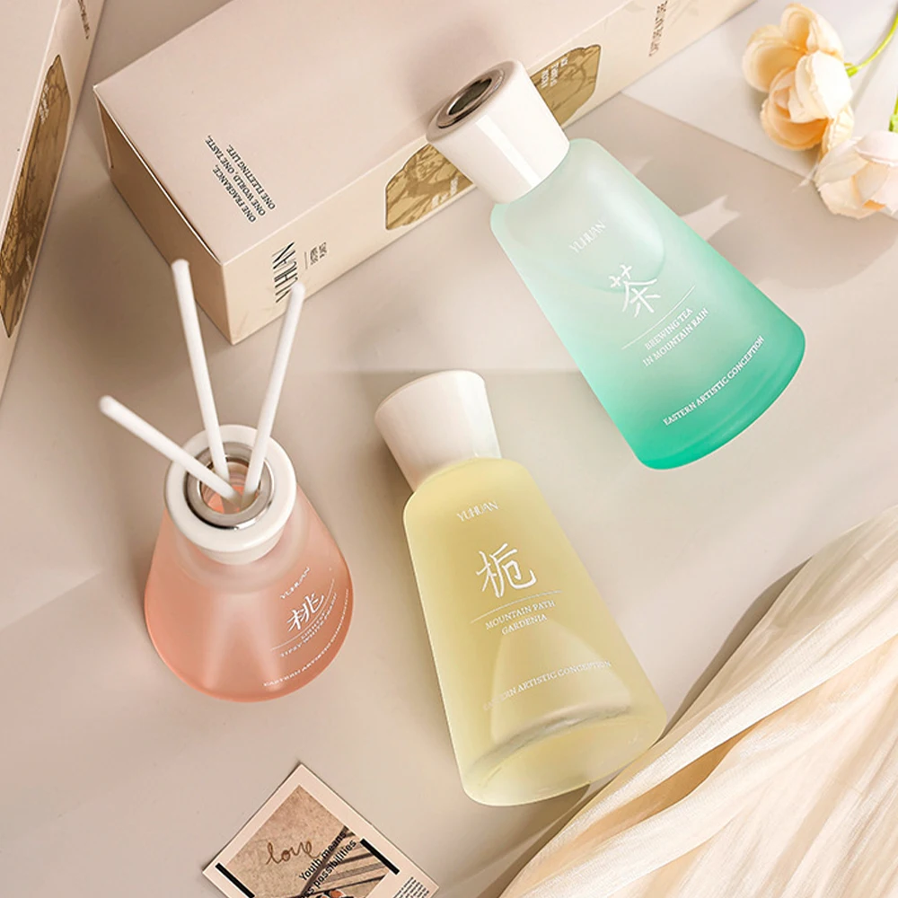 200ml Reed Diffuser Set Flameless Aroma Oil Home Decor Ornament Long‑Lasting Air Freshener For Bedroom Bathroom Indoor
