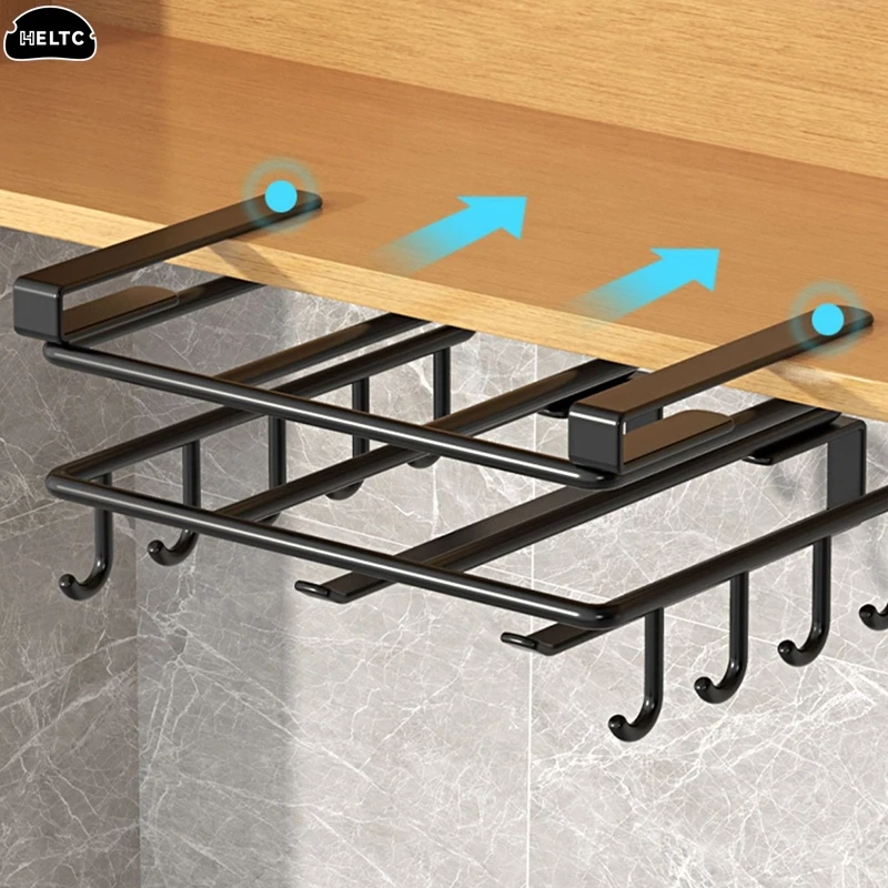 Double Stainless Steel Under Cabinet Hanging Rack Chopping Board Organizer Pot Lid Rack Tissue Holder Multipurpose Kitchen Shelf