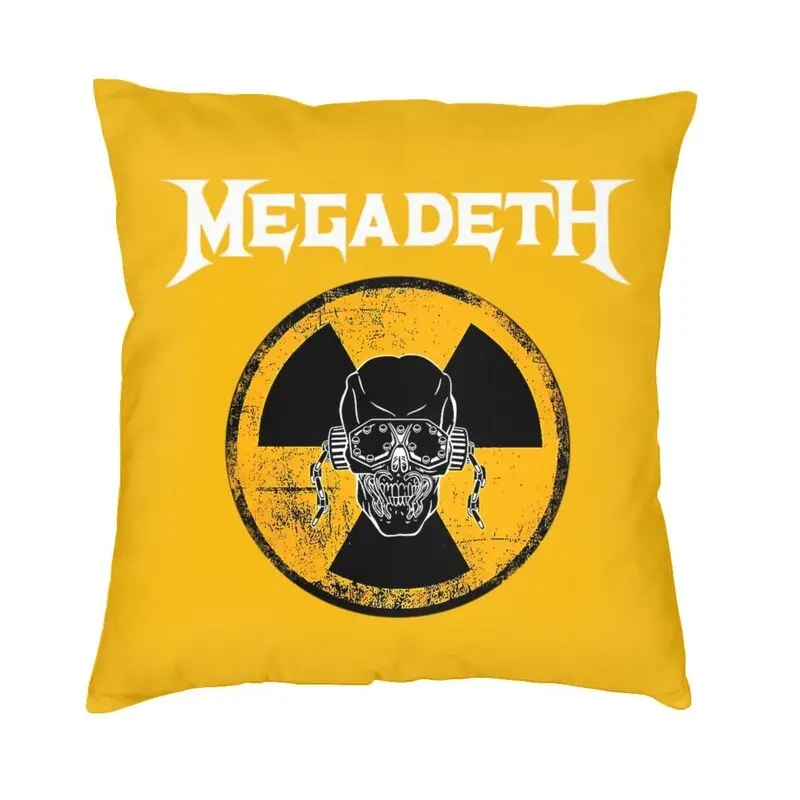 Skull Megadeths Heavy Metal Band Cushion Cover 40x40cm Home Decor 3D Printing Throw Pillow Case for Living Room Double-sided