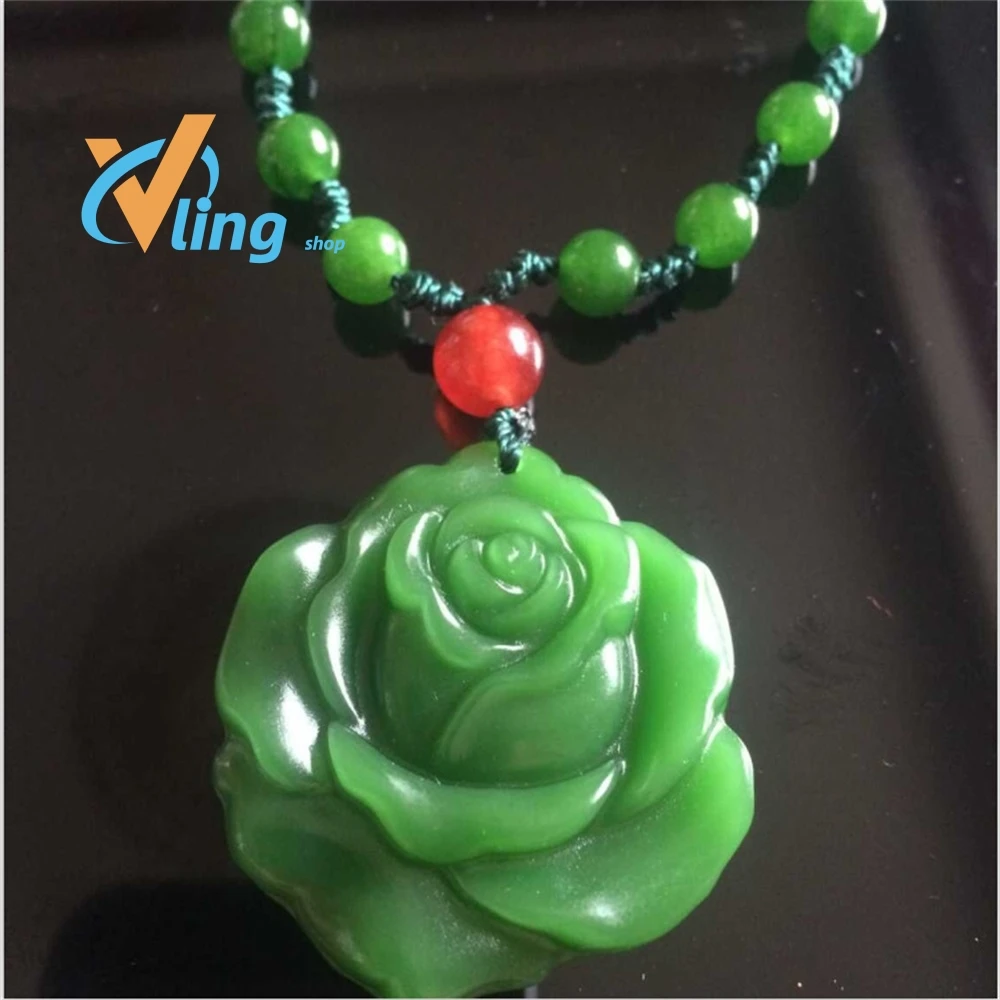 

100% Natural jade hand carved peony flowers luck jade pendant jade necklaces women pendants jade gifts for women men jewelry