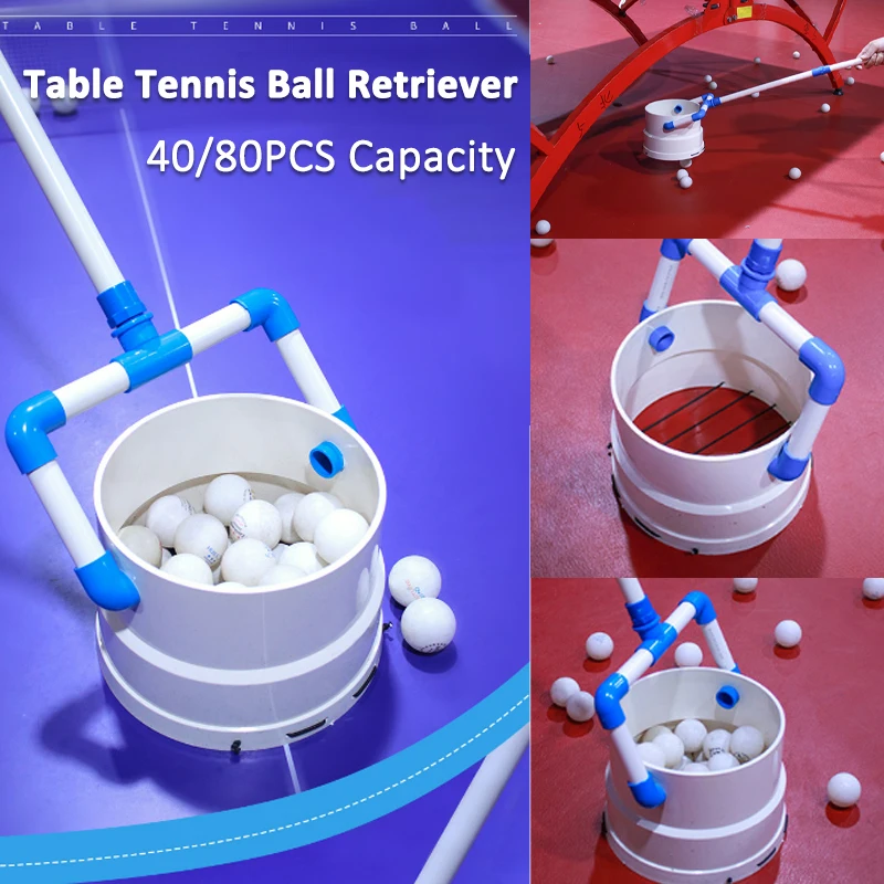 

Multi‑angle Table Tennis Ball Retriever Anti‑deformation Ping Pong Ball Collector Table Tennis Pickup Tool 40/80PCS Capacity