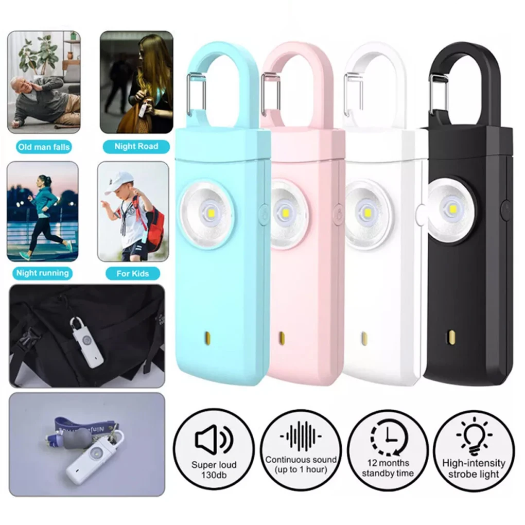 ABS Loud Alarm Keychain For Personal Safety Product Will Alarm And Flash. Pull Ring Is