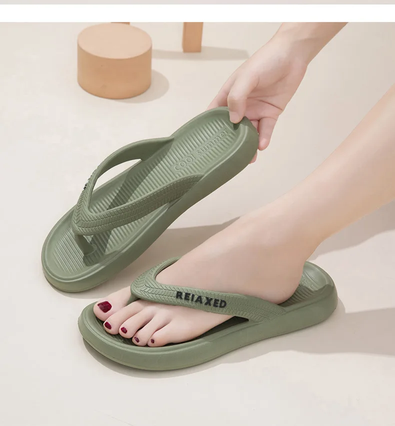 Sommer Neue Paar-Flip-Flops, Dicksohlige Weichsohlige Sandalen, Modische Strandpantoffeln für Damen und Herren – Detail 21