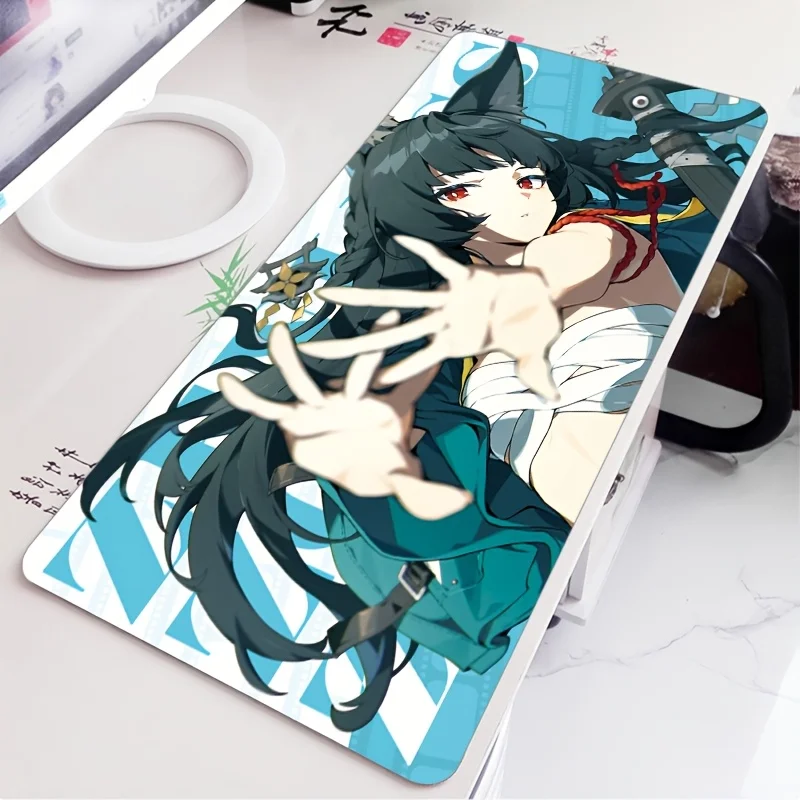 

1pc Anime Character Miyabi Silicone Mouse Pad, Extra Large Washable Gaming & Office Mousepad with Precision Stitching