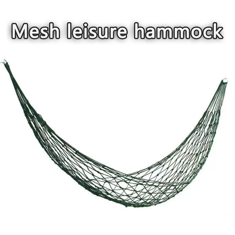 Outdoor Supplies Thickened Mesh Camping Hammock Nylon Rope Single Hammock Nylon Rope Hammock Mesh Hammock