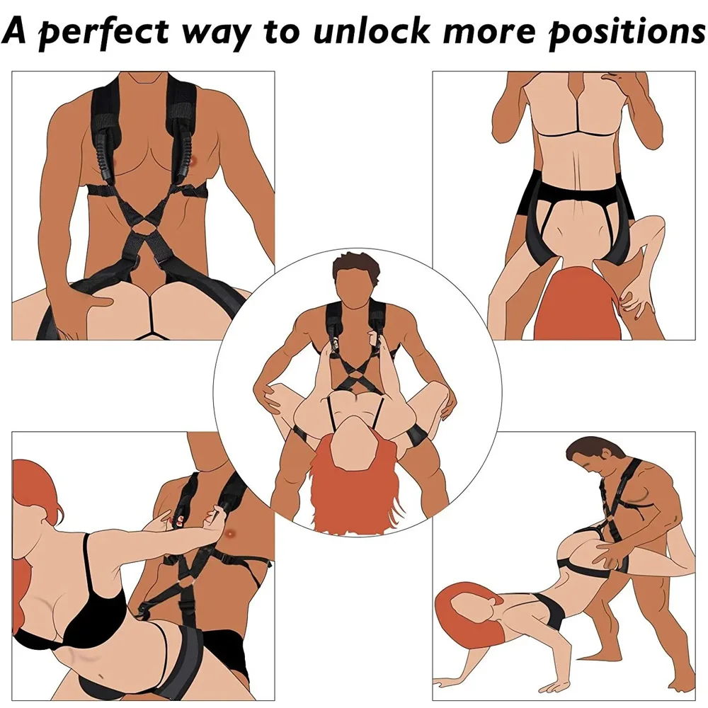 Sexy Swing BDSM Bandage Binding Spreader Adult Games Erotic Man Chastity Sex Toys for Couples Nylon Swinging Belt Restraint Set