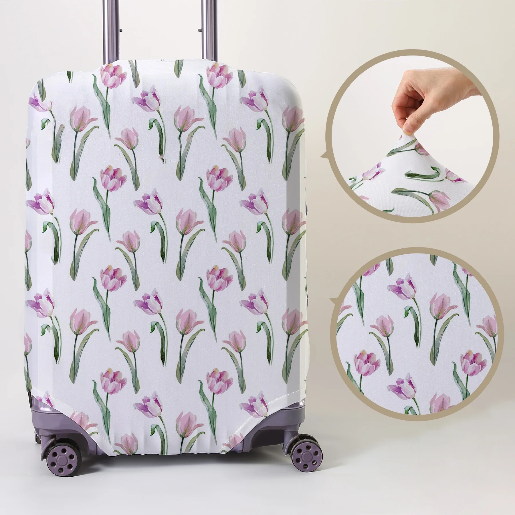 

Flower patterned luggage protection cover, suitable for 18-32 inch luggage covers, luggage handle gloves, travel accessories