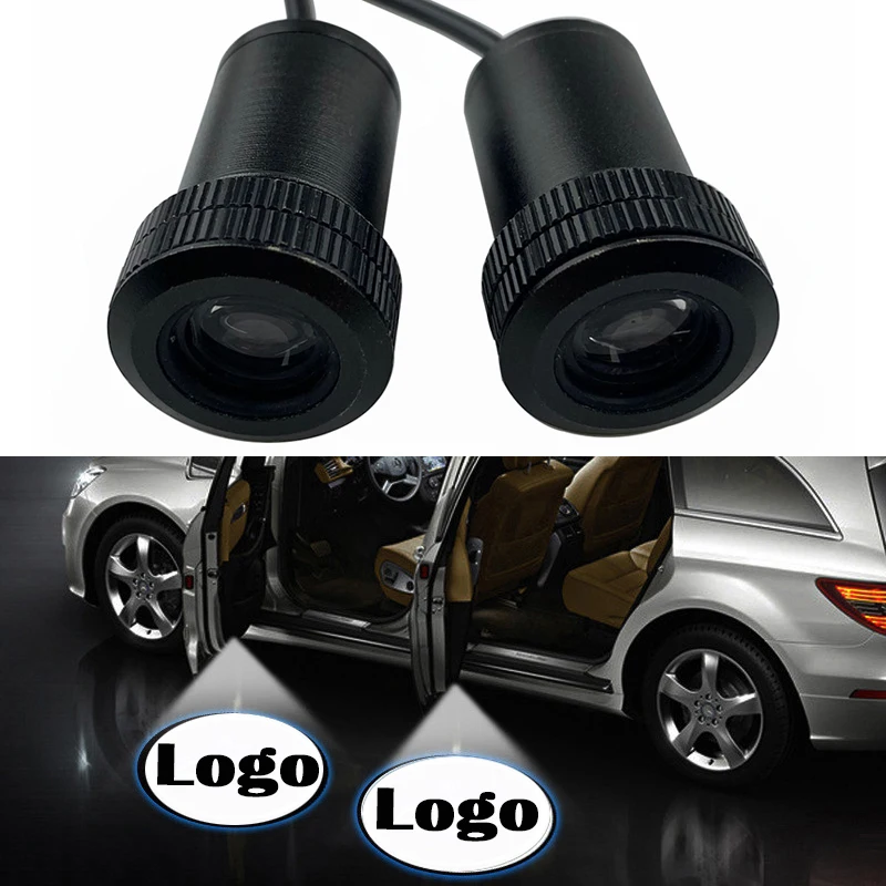 2PCS Led Car Door Welcome Logo Light LED Courtesy Laser Projector Ghost Shadow Lamp Car Accessories Kits for Chevrolet BMW Mazda