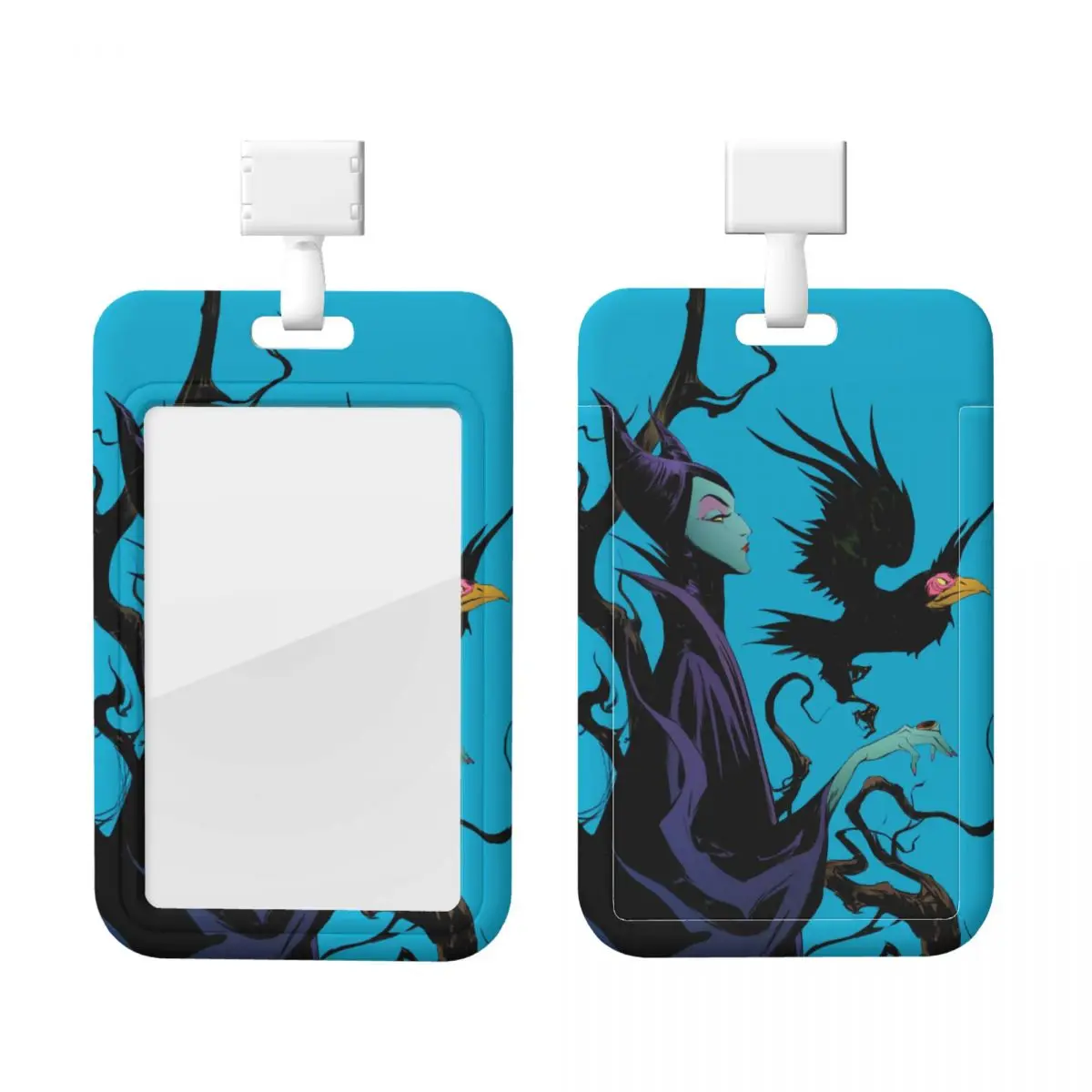 

Custom Maleficent Anime Cartoon Credit Card Holders Neck Strap Lanyard ID Badge Card Holder For Hospitals Nurse Card Holder