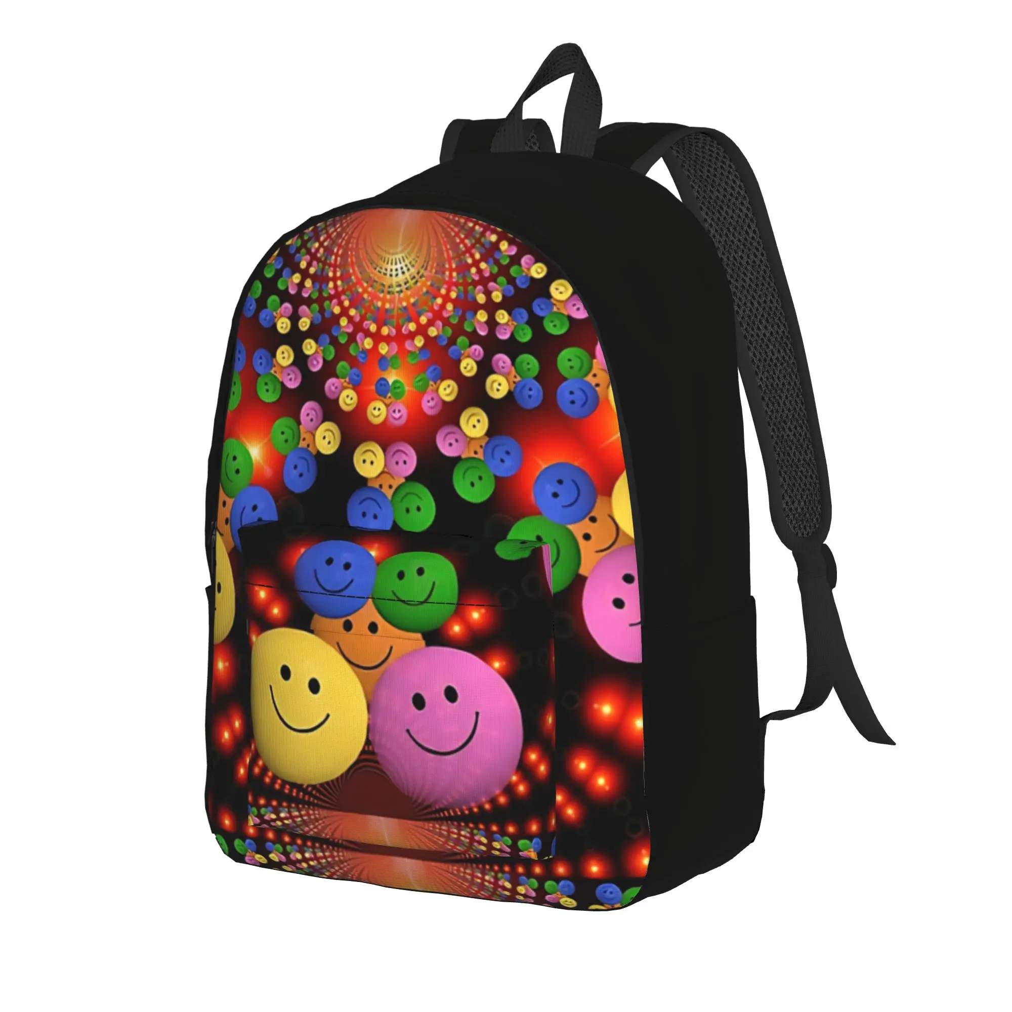 Back to school season Fashion Dont Worry Be Happy Handbag Smarties High School Students Storage Bag Backpack