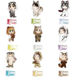 Game Eren Mikasa Jean Armin Levi Connie Erwin Acrylic Stand Doll Anime Mini Figure Model Plate Cosplay Toy for Gift