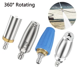 Pressure Washer Tips Turbo Nozzle With 1/4'' Quick Connect 360°Rotating Power Washer Nozzles 5000 PSI Spray Nozzle for Driveway