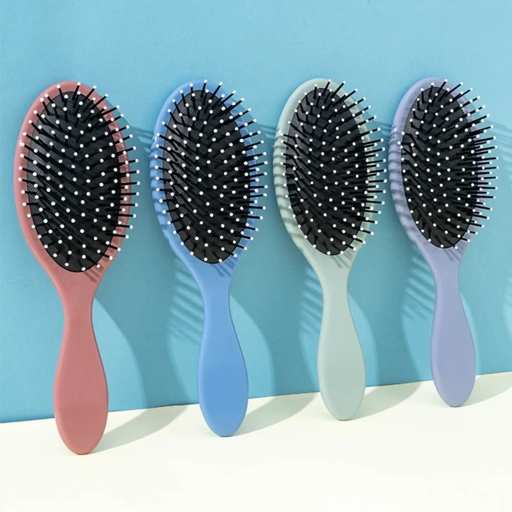 Oval Air Cushion Hair Brush Wet & Dry Use Anti-static Airbag Hair Comb Multicolor Fine Tooth Scalp Massage Comb