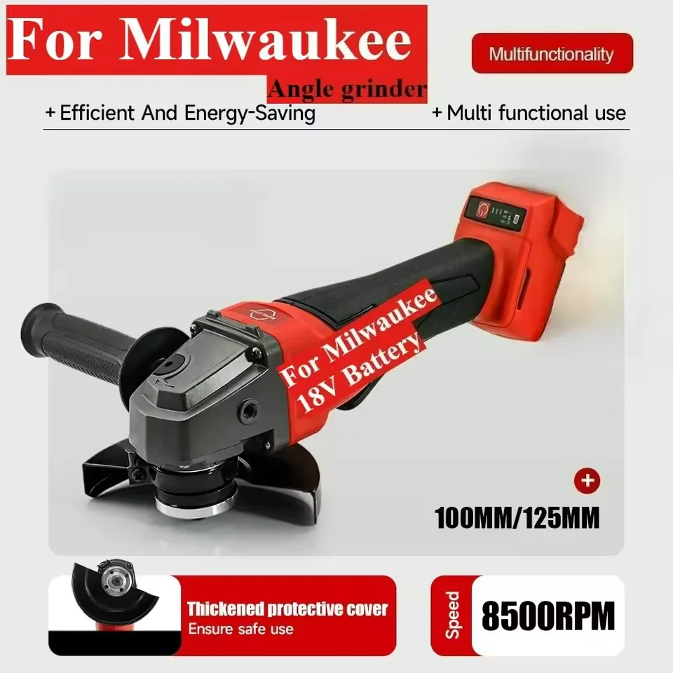 

For Milwaukee 125mm Braking Brushless Angle Grinder M14 Cordless Polishing 3 Gears Variable Speed Cutting Power Tools Batteries