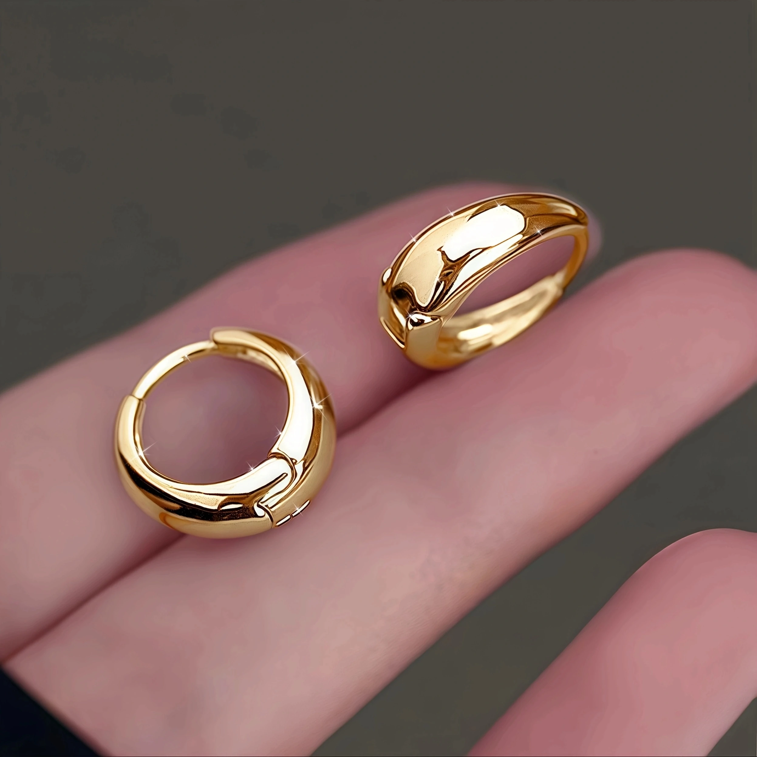 2Pcs Elegant Stainless Steel Hypoallergenic French Hoop Earrings,Comfort Retro Sexy Design,Christmas Gifts for Fashionable Women