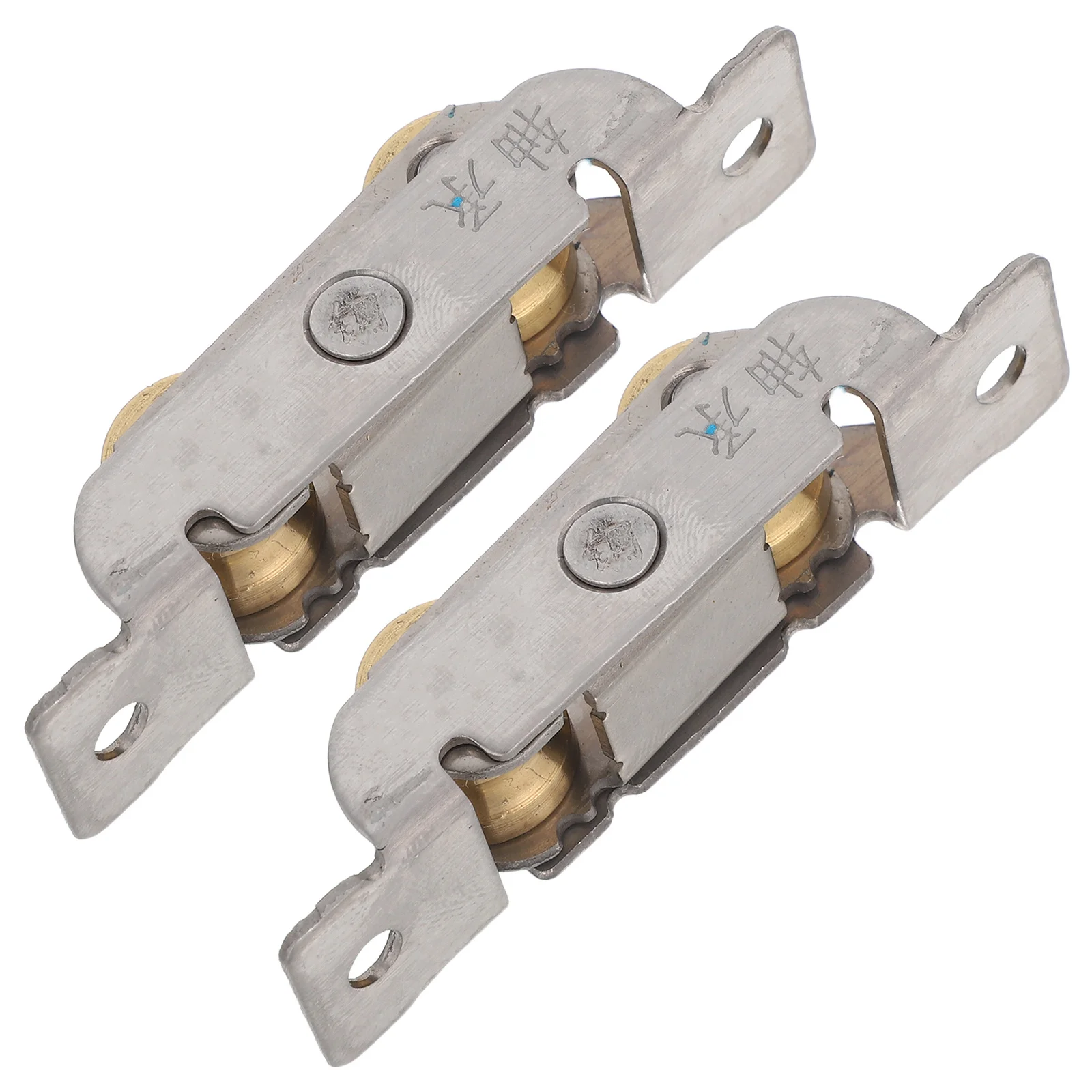

2pcs Sliding Door Roller Metal Double Wheel For Smooth Gliding Universal Stainless Steel Pulley Wardrobe Cabinet Glass Window