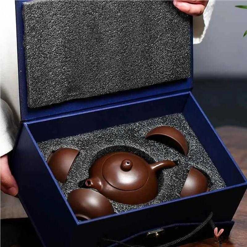 Yixing Teapot Travel Set Creative Ceramic Gift Boxed Business Present Old Purple Clay Gongfu Tea Tools XiShi Purple Sand Pot - view 2