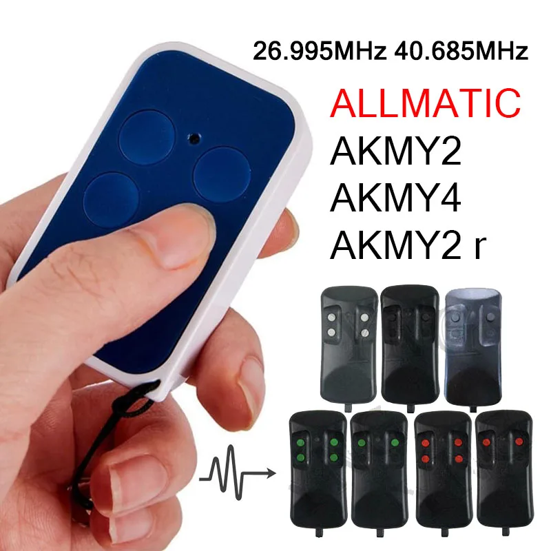 ALLMATIC Remote Control AKMY2 AKMY4 AKMY2 R Garage Door Opener Remote Control Duplicator 26.995MHz 27.120MHz 30.875MHz 40.685MHz