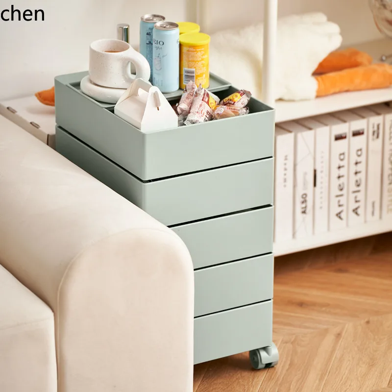 HXL خزانة دوارة متحركة لمستحضرات التجميل وعربة تخزين درج