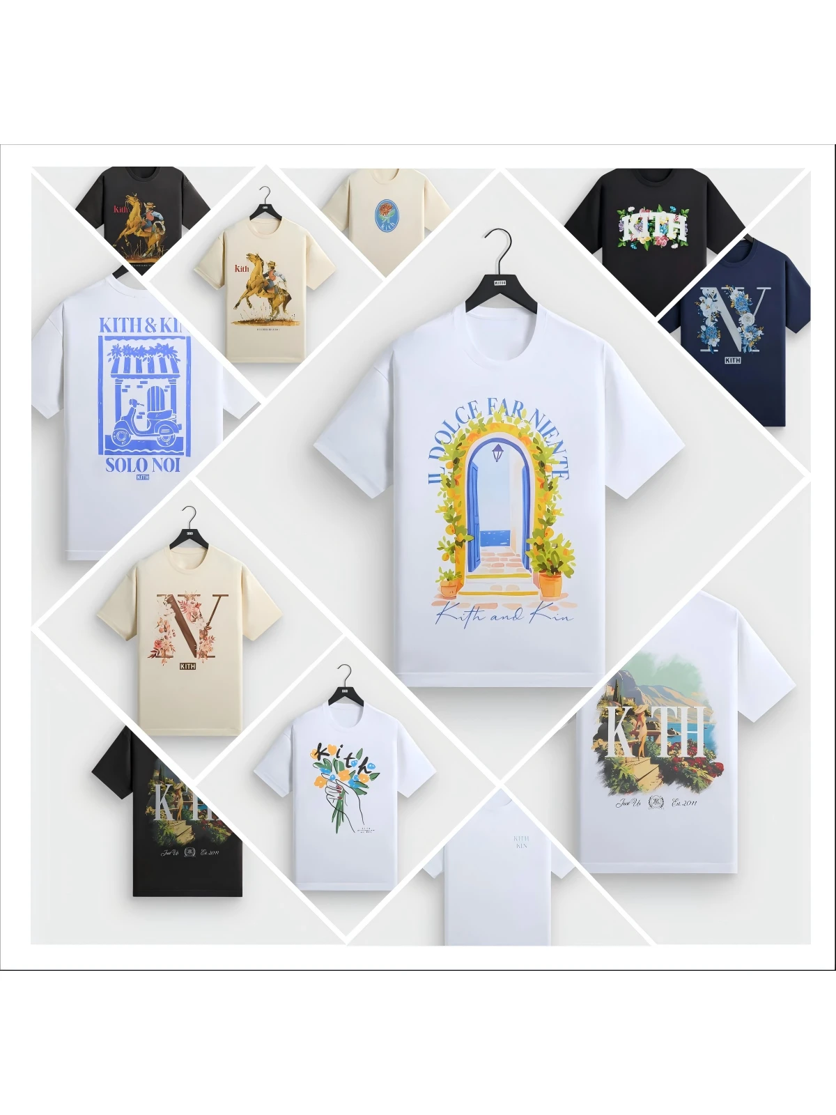 Kith Summer 2026 Pure Cotton Short Sleeve T-Shirt Digital Print Unisex Standard Fit Breathable Casual Youth Fashion T-Shirt