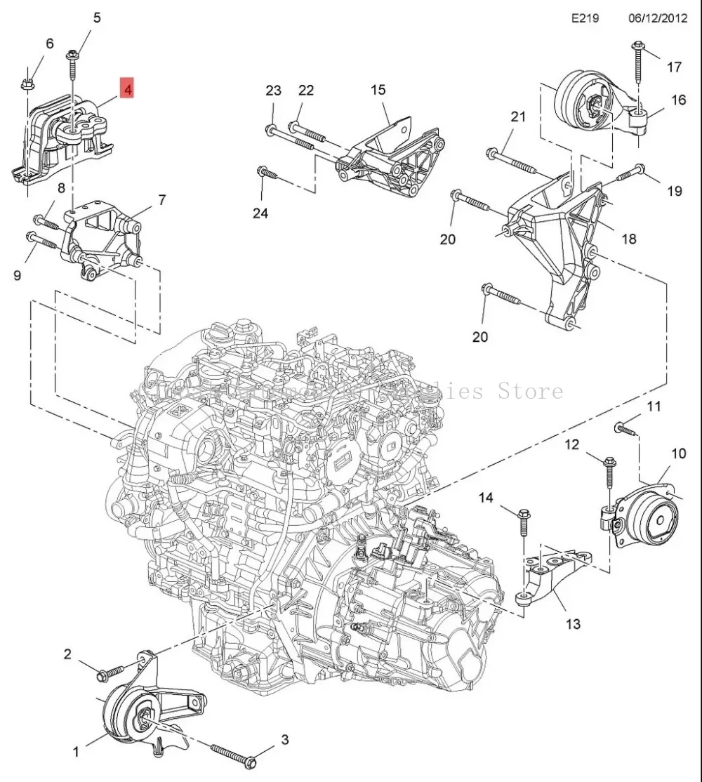 Engine Motor Mount 94509533 20911793 for CHEVROLET CAPTIVA 2006-2026 for OPEL ANTARA 2006-2017 Engine Support Mounting