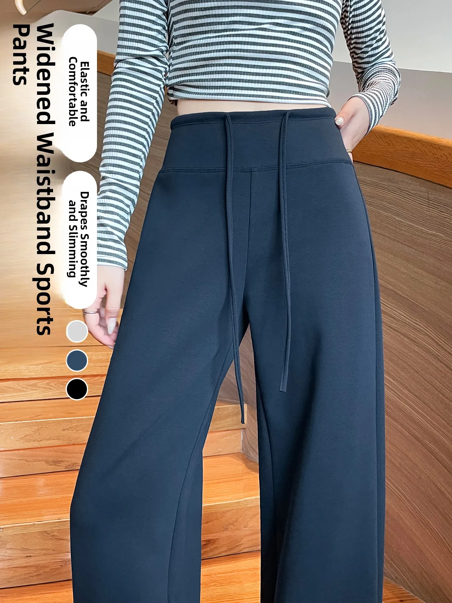 

Брюки для йоги с высокой талией, женские хлопковые эластичные прямые брюки, удлиненные брюки Fitn, весна-осень, новинка, широкая талия...