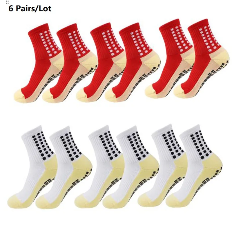 1 Pairs/6 Pairs Football Socks Mens Sports Socks Non-slip Silicone Bottom Soccer Socks Rugby Tennis Volleyball Womens yoga Socks