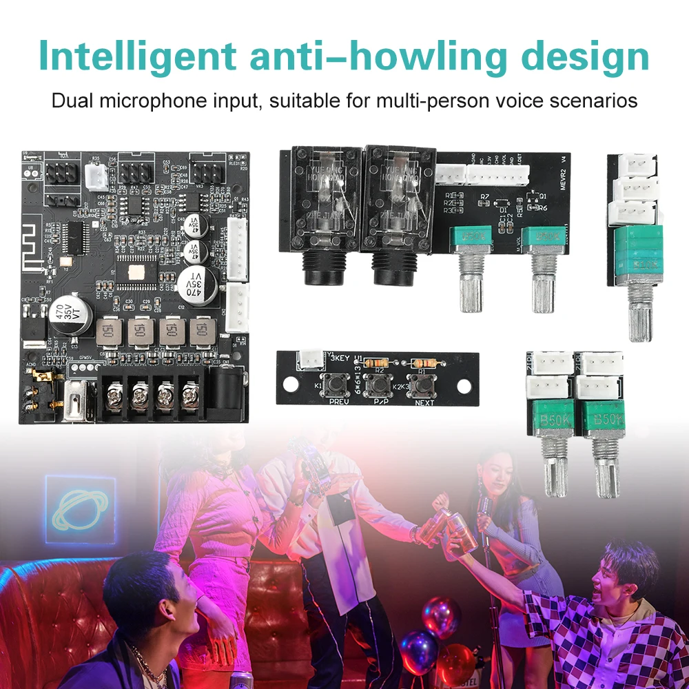 DC 12-24V 502T Blei Mikrofon Audio Integrierte Maschine Bluetooth Verstärker Board Modul TPA3116D2 Dual Kanal 50W + 50W