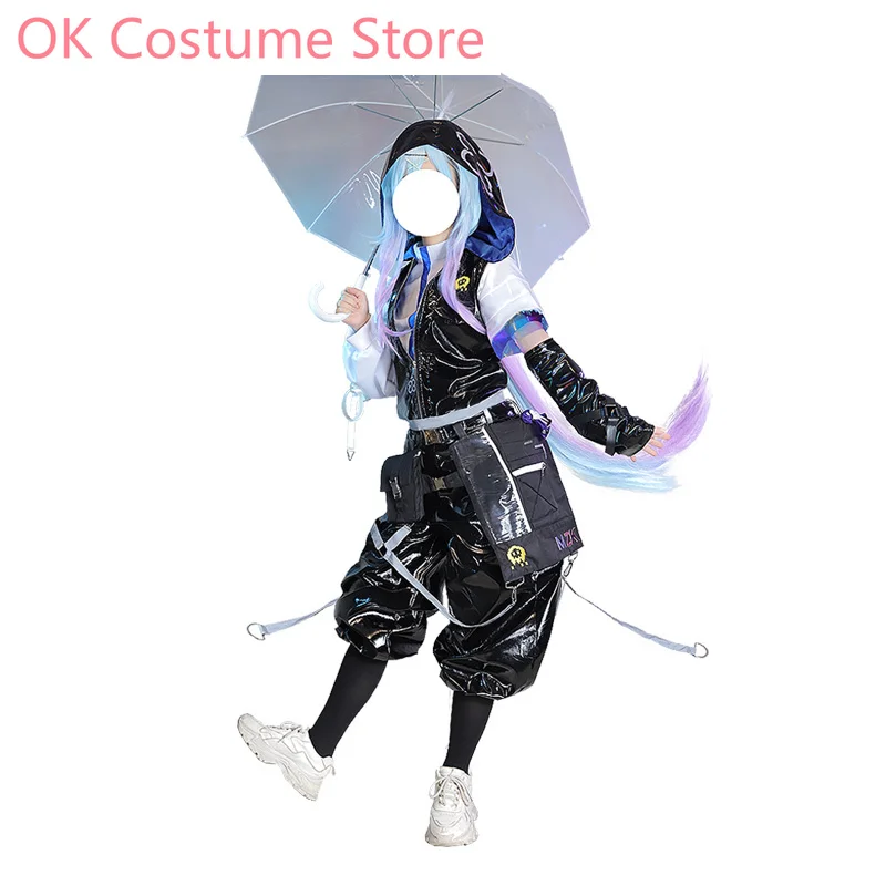 Anime!Arknights Mizuki AMBIENCE SYNESTHESIA-Costume de cosplay en cuir trempé pour femme, uniforme gothique de jeu, tenue de fête d'Halloween