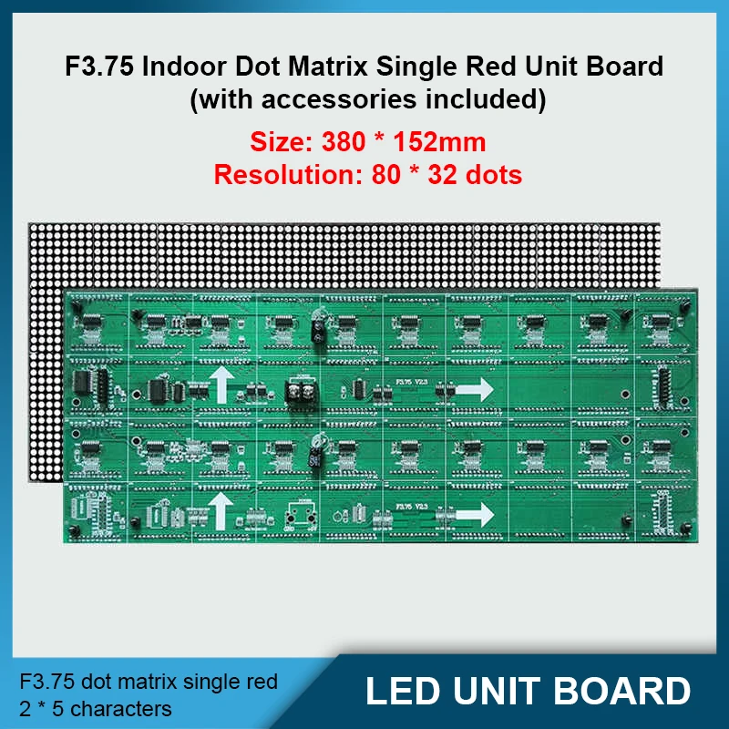 304*152mm 64*32 Pixels Dot Matrix Led Rooster Enkele Kleur Rode Display Module F3.75 LED Module voor installeren LED scherm