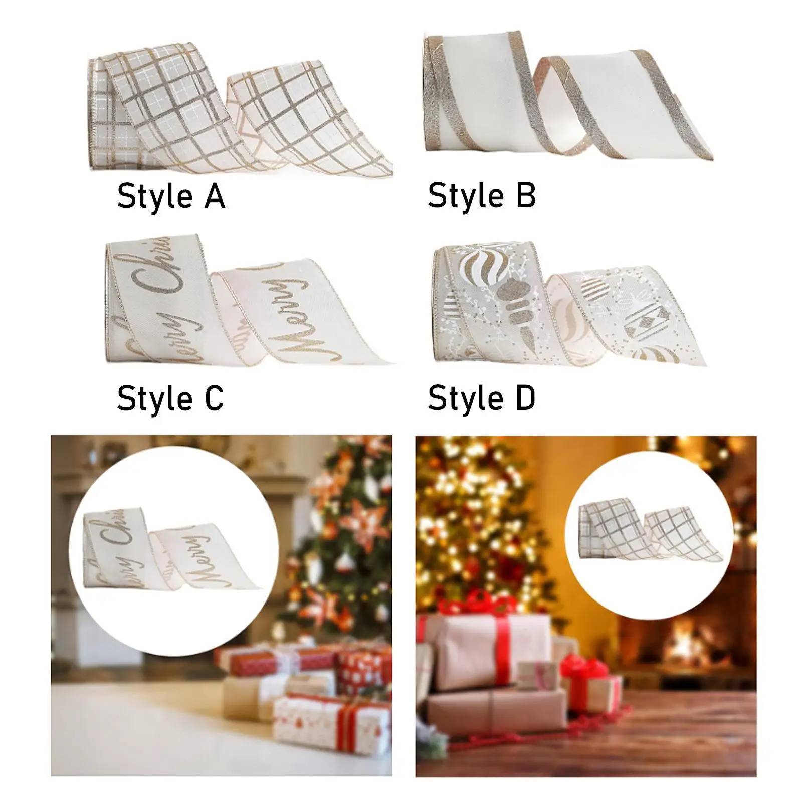 Fita de Natal para decoração de árvores e projetos de artesanato