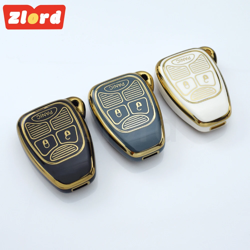 3 Buttons TPU Car Key Shell Case for Chrysler Pacifica Aspen 300 Dodge RAM Caravan Jeep Commander Grand Cherokee