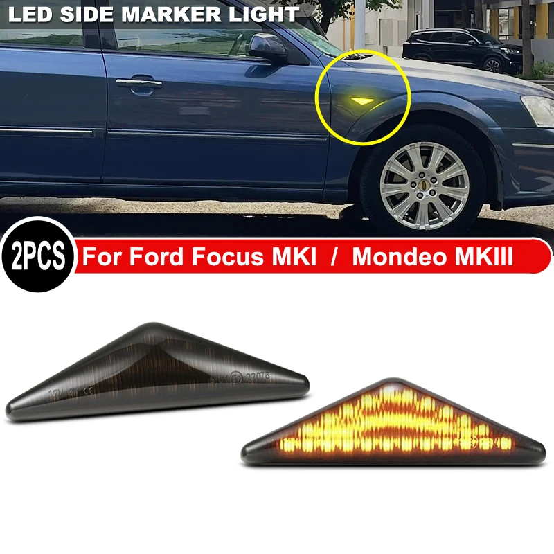 2Pcs LED Side Marker Light Dynamic Turn Signal Indicator Lamp For Ford Focus MKI 1998-2004 Mondeo MKIII 2000-2007