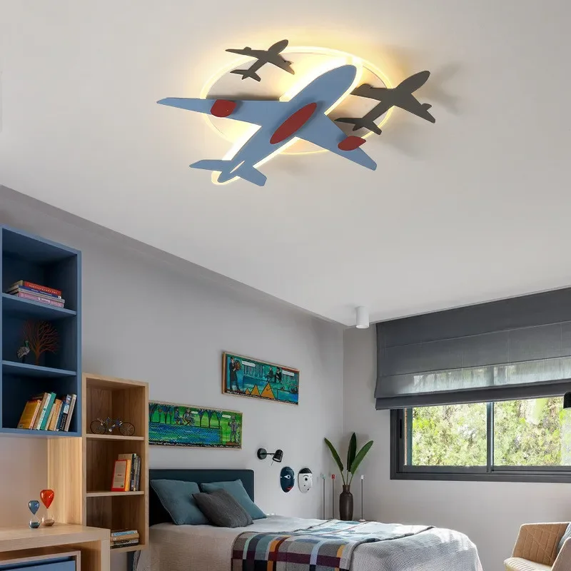 Imagem -06 - Modern Airplane Led Teto Lamps For Childrens Room Bedroom Kids Baby Boy Room Decor Cartoon Lustre Aircraft Chandelier Lights