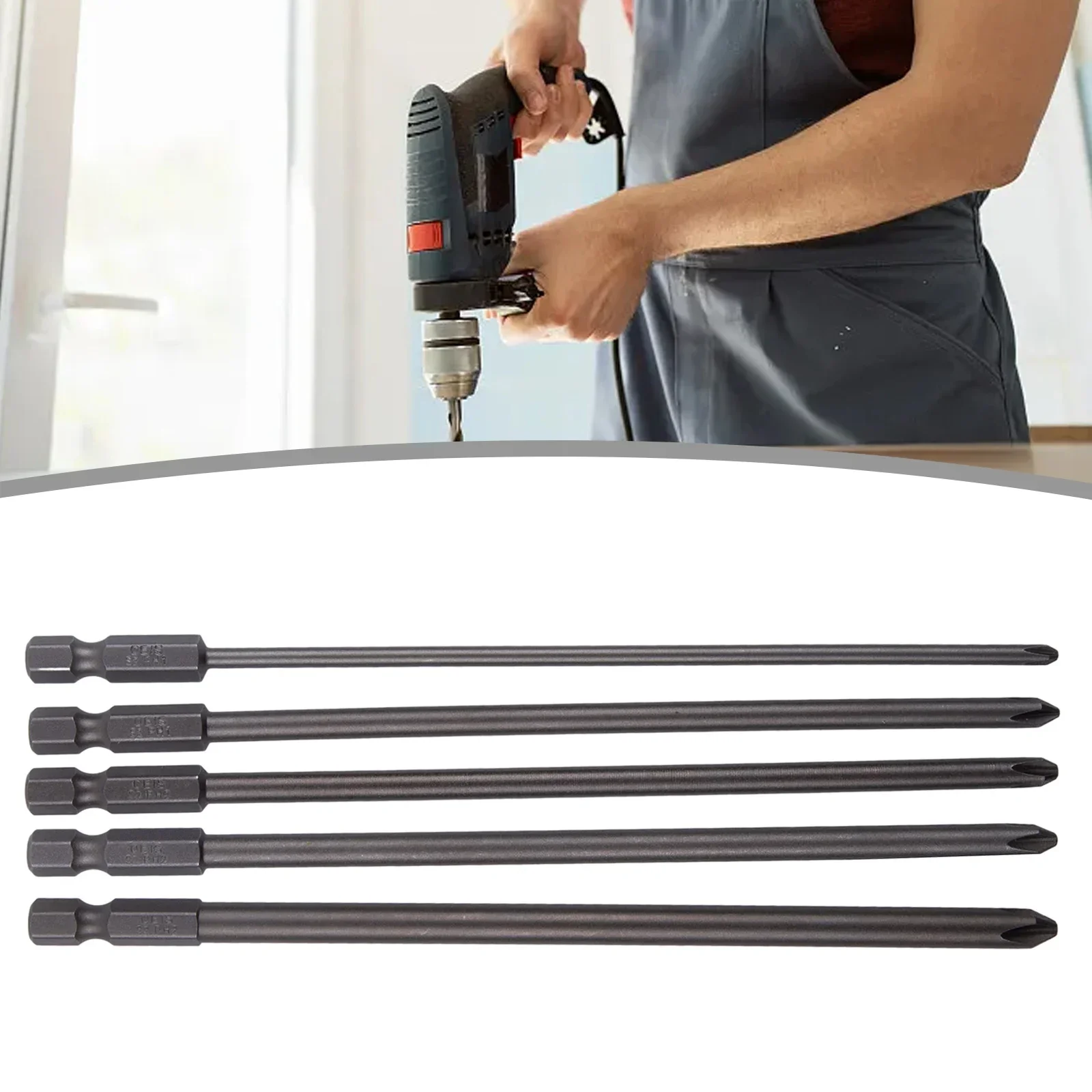 5/9pcs 150/200mm PH1 PH2 Cross Magnetic Screwdriver Bits With 6.35mm Hexagon Shank For Repairing Power Driver Tool Parts