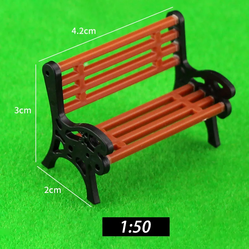 5 Stück/Set Mini-Sitzbank-Modell im Maßstab 1:200-1:75 aus ABS-Kunststoff für Garten/Eisenbahn/Zug-Layout-Diorama-Bausätze – Detail 4