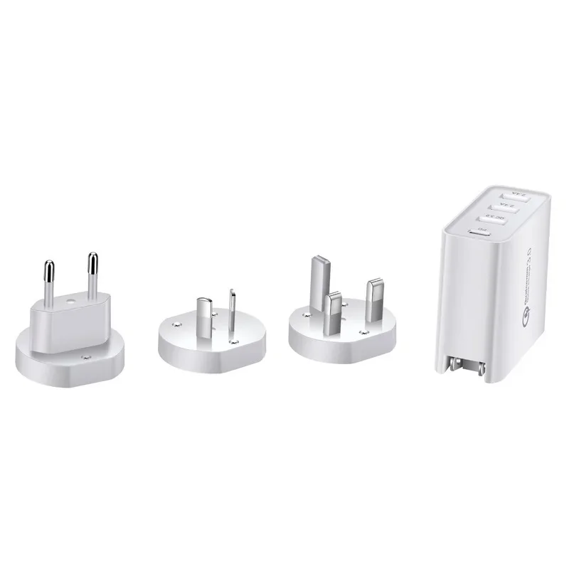 Relâmpago Carregamento Adaptador de Cabeça Carregador, Multi Porto, Pin Substituível, Novo, 48WPD, QC3.0, 48W