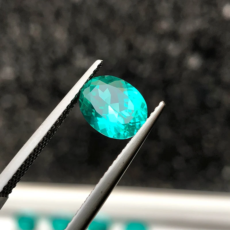 Paraiba-Labor-Saphir in Trillionenform mit VVS1-Zertifikat, Großhandelsdiamant für DIY-Anhänger, Schmuckherstellungsmaterialien, Edelstein – Detail 11