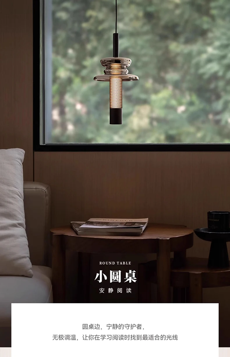 Nordic LED Pendant Light Bedroom Bedside Glass