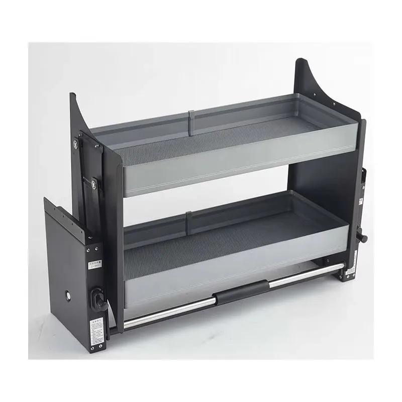 

Modern Multifunctional Aluminum Alloy Pull-Down Cabinet Organizer Kitchen Lift Basket for Seasoning Storage Tableware